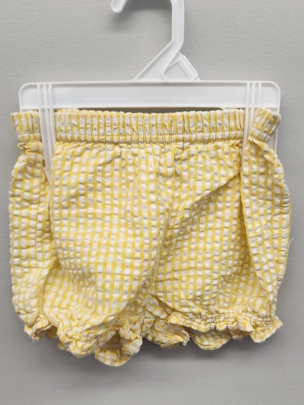 2nd Step 18M Yellow Gingham Seersucker Dress & Bloomer Set